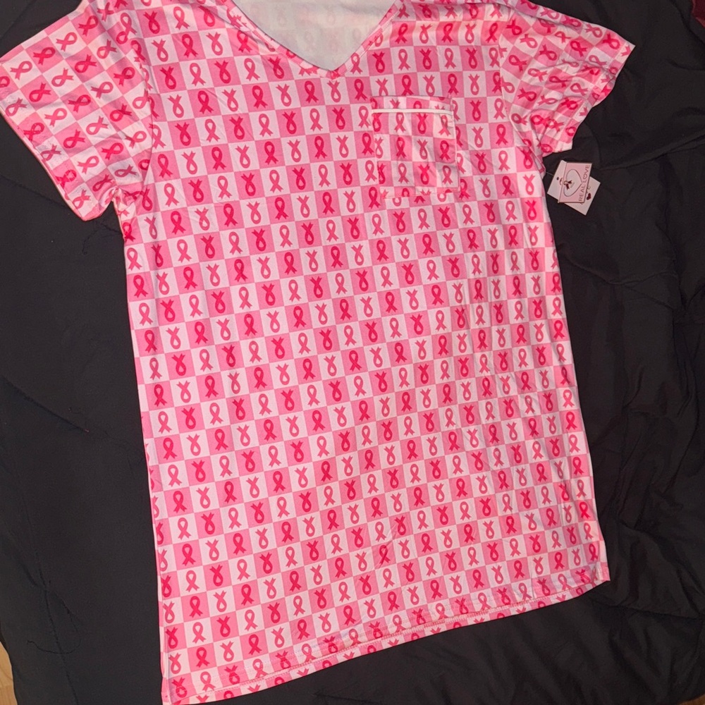 Real Love Pink Ribbon 🎀 Gown with front pocket 🎀🎗️Bundle
